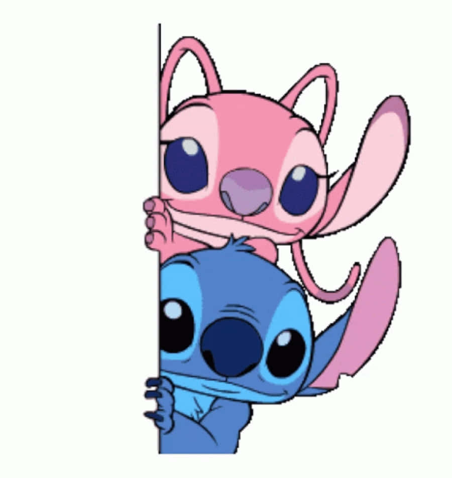 Love Stitch And Angel: A Heartwarming Embrace Wallpaper