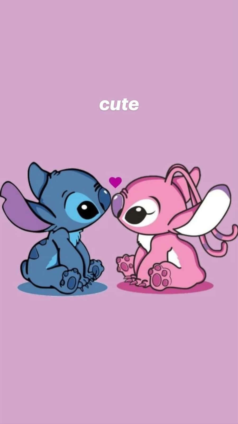 Love Stitch And Angel Embracing Each Other Wallpaper