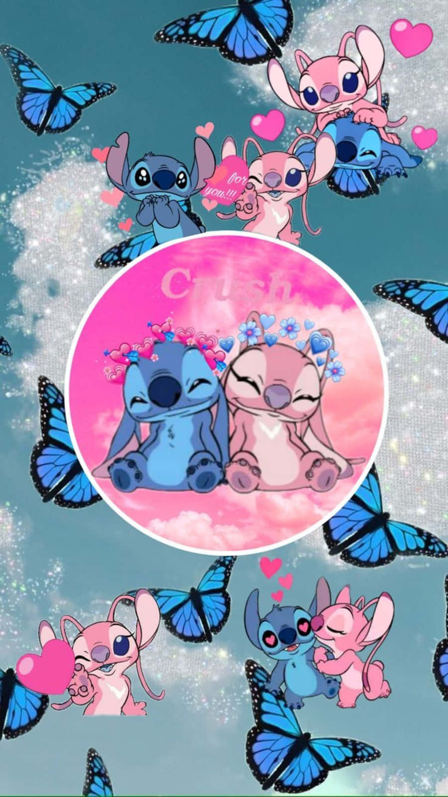 Love, Stitch, And Angel - The Adorable Duo Wallpaper