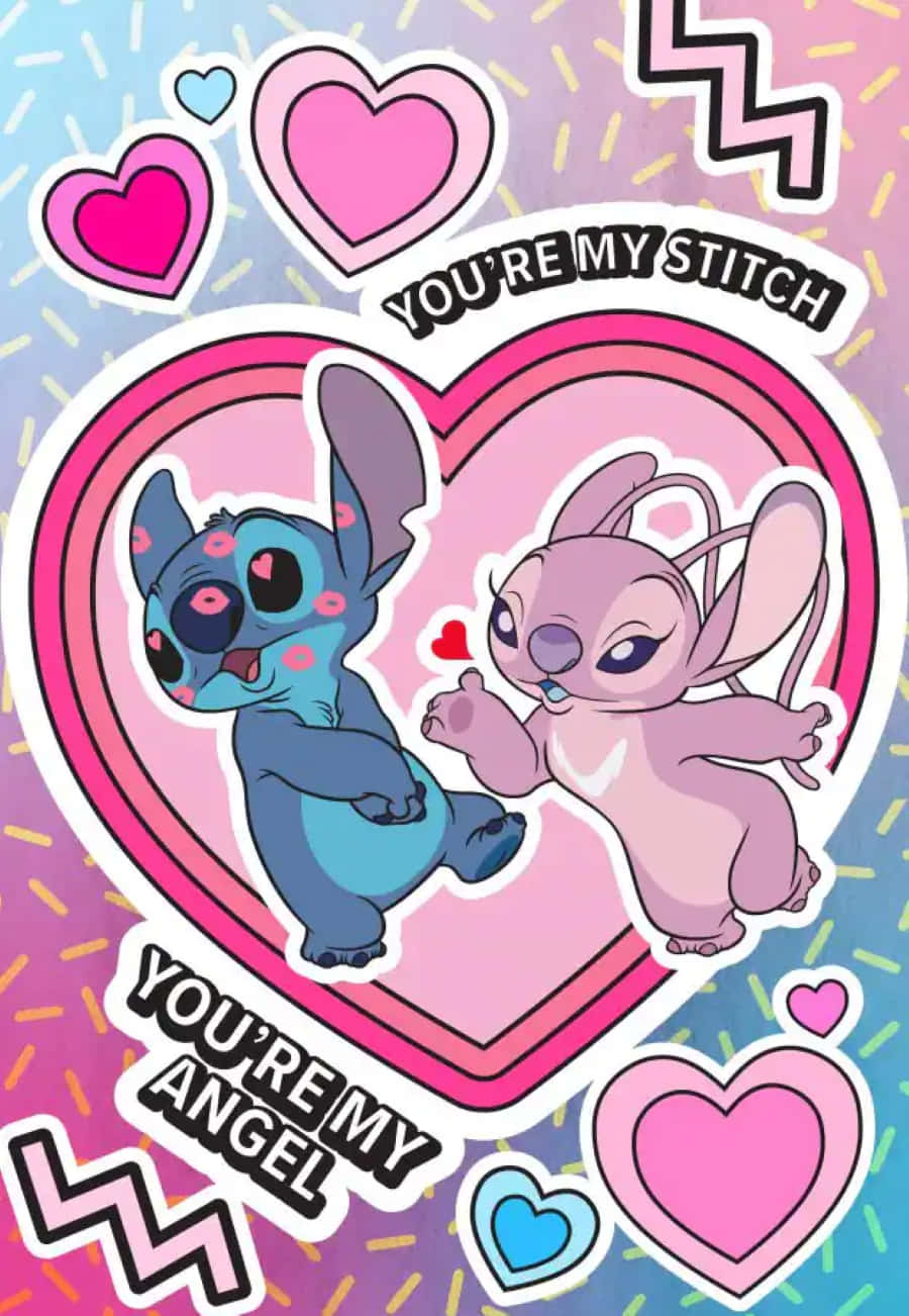 Love Stitch & Angel - The Ultimate Disney Couple Wallpaper