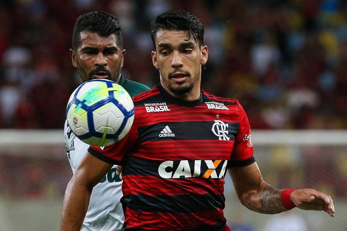 Lucas Paquetá With Man Behind Him Wallpaper