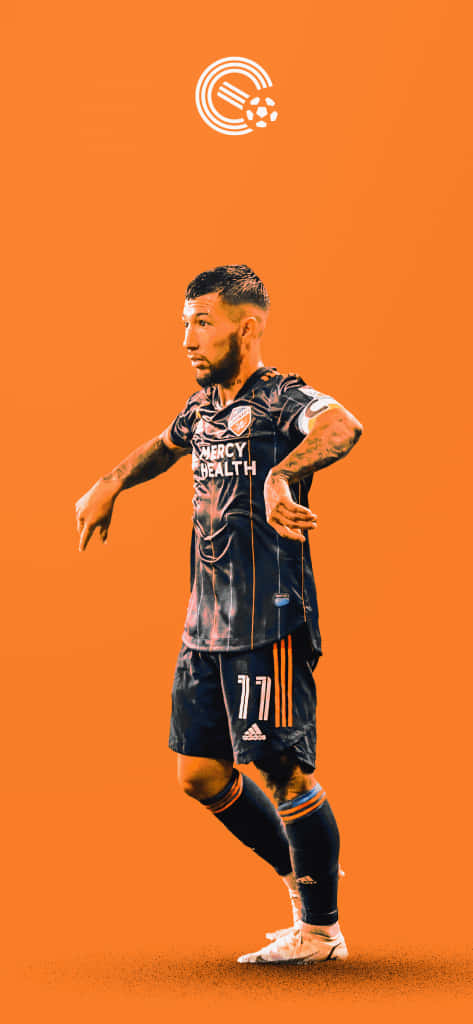 Luciano Acosta Monochrome Orange Poster Wallpaper