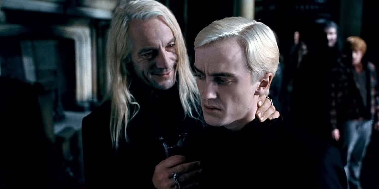 Lucius Malfoy Comforting Draco Wallpaper