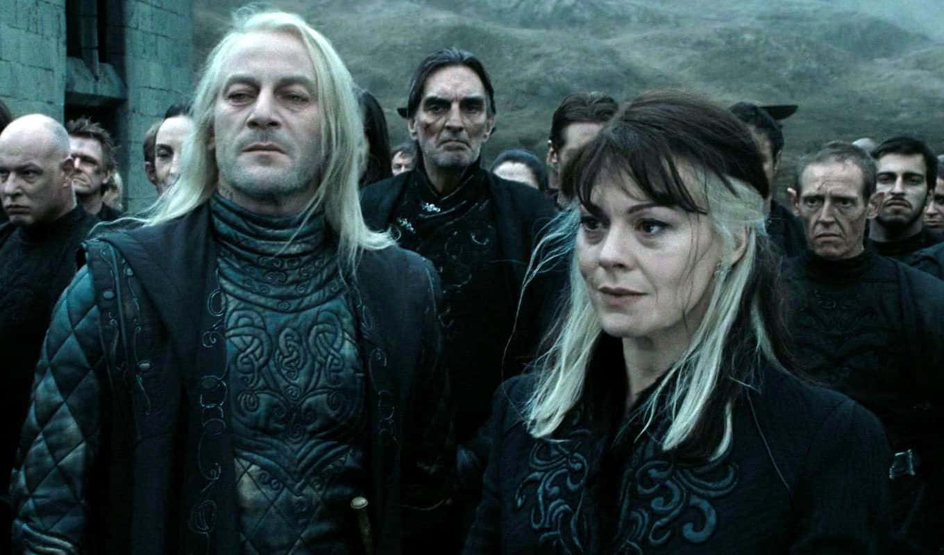 Luciusand Narcissa Malfoy Standing Together Wallpaper