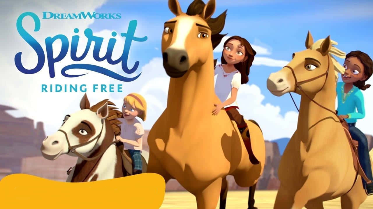 Lucky Goes On An Adventure In Spirit Riding Free Wallpaper