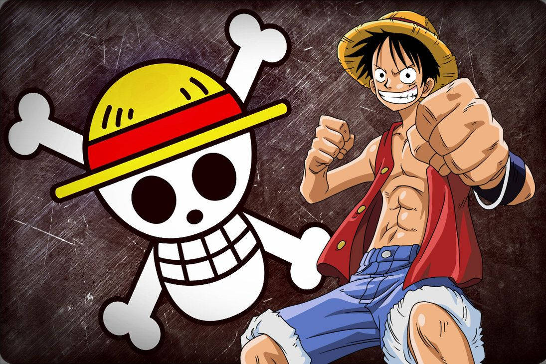 Luffy 4k And Skull Cross Bone Wallpaper