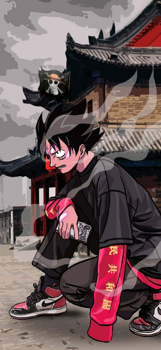 Luffy Drip Urban Style Wallpaper