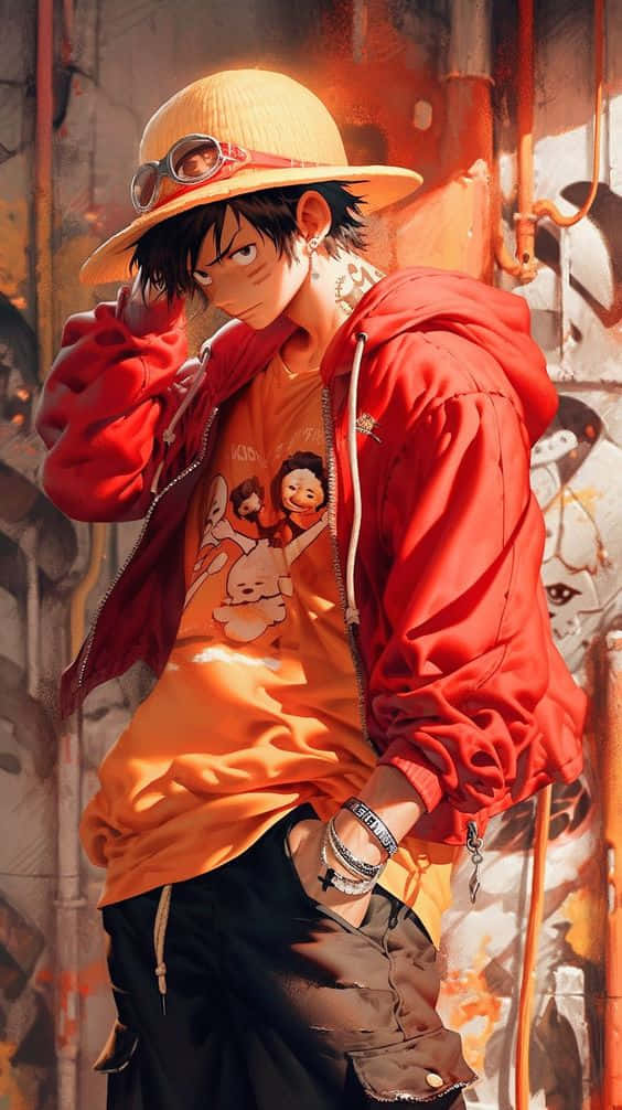 Luffy Drip Urban Style Anime Artwork Wallpaper