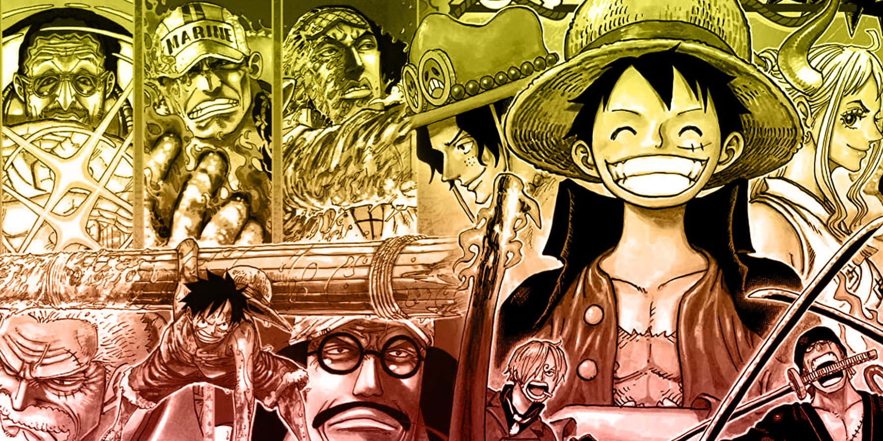 Luffy Face-offs With Admiral Akainu In Epic Marineford War Wallpaper