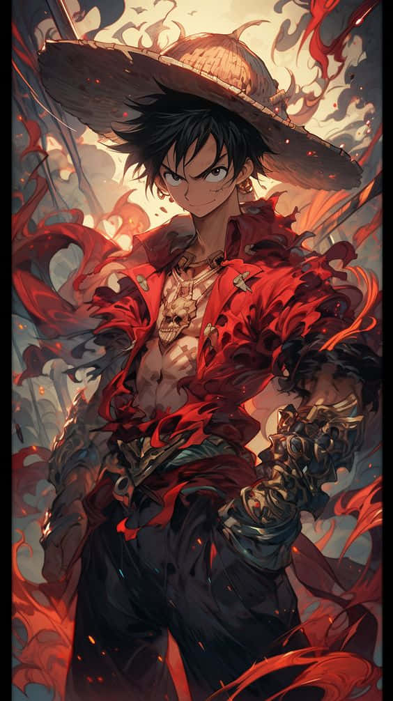 Luffy_ Fierce_ Stance_ Artwork.jpg Wallpaper