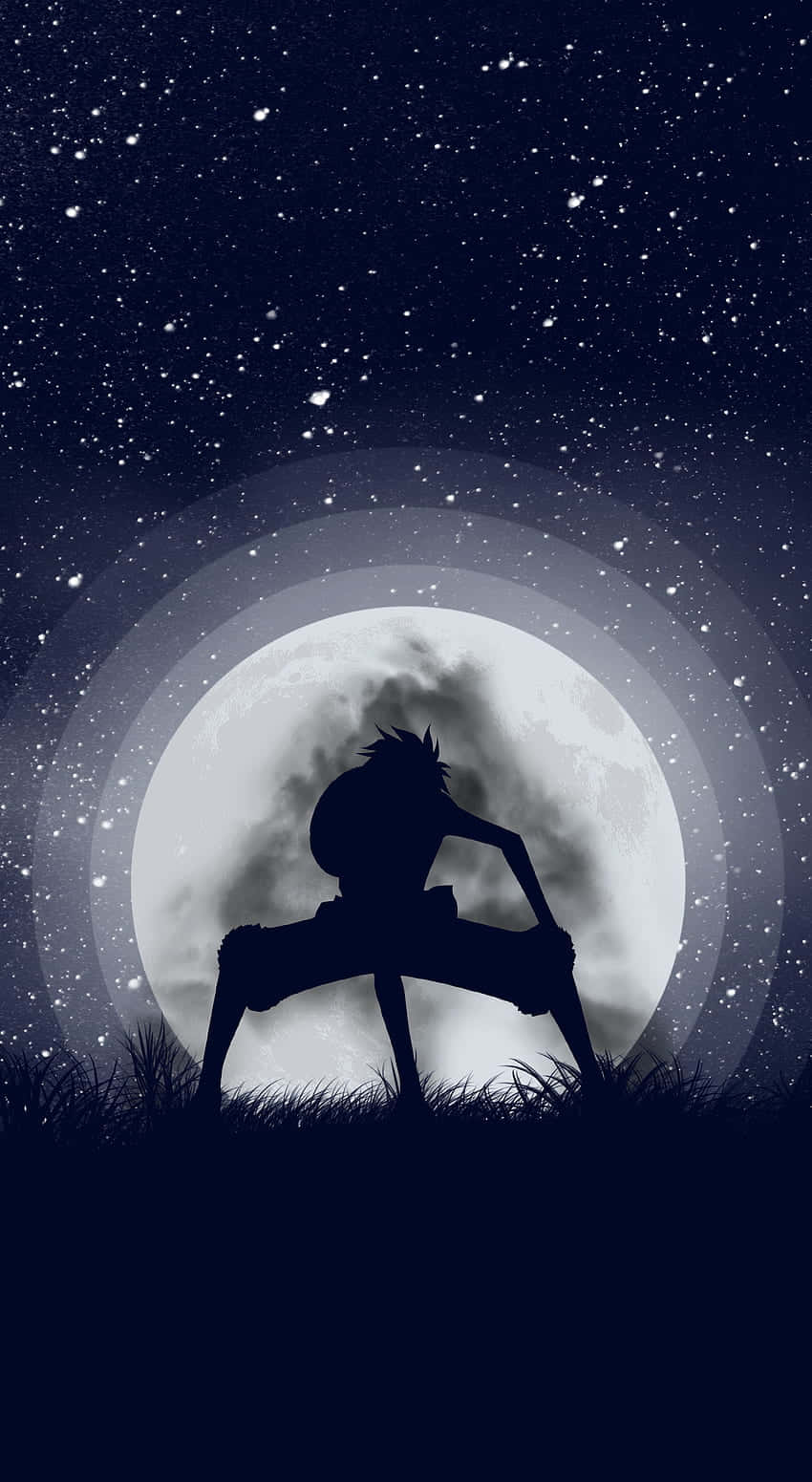 Luffy Gear5 Moon Silhouette Wallpaper