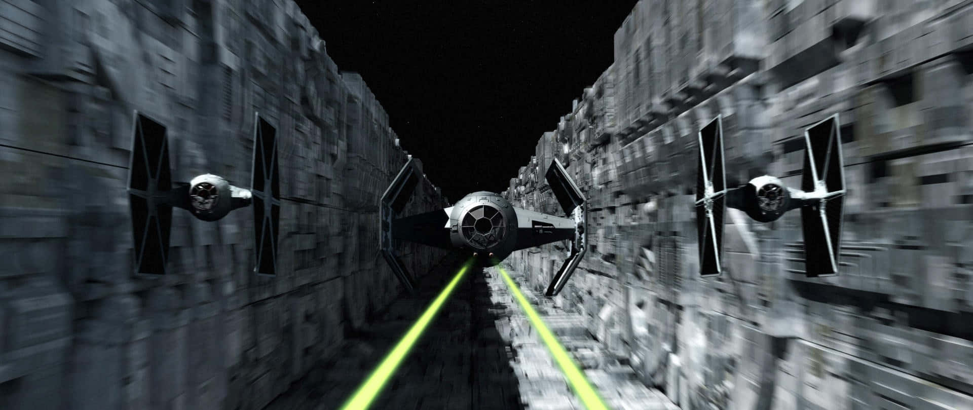 Luke Skywalker Works To Destroy The Death Star In The Trench Run Wallpaper