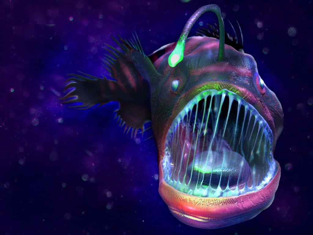 Luminous Deep Sea Life: The Mysterious Anglerfish Wallpaper