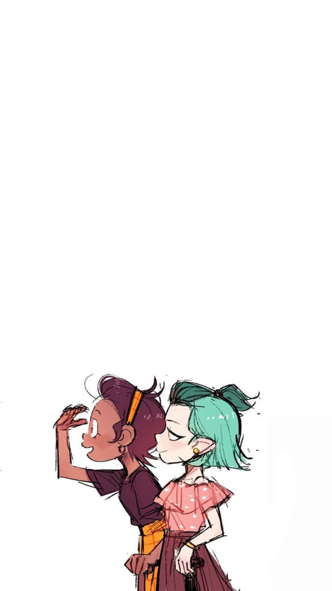 Lumity Forehead Kiss Illustration Wallpaper