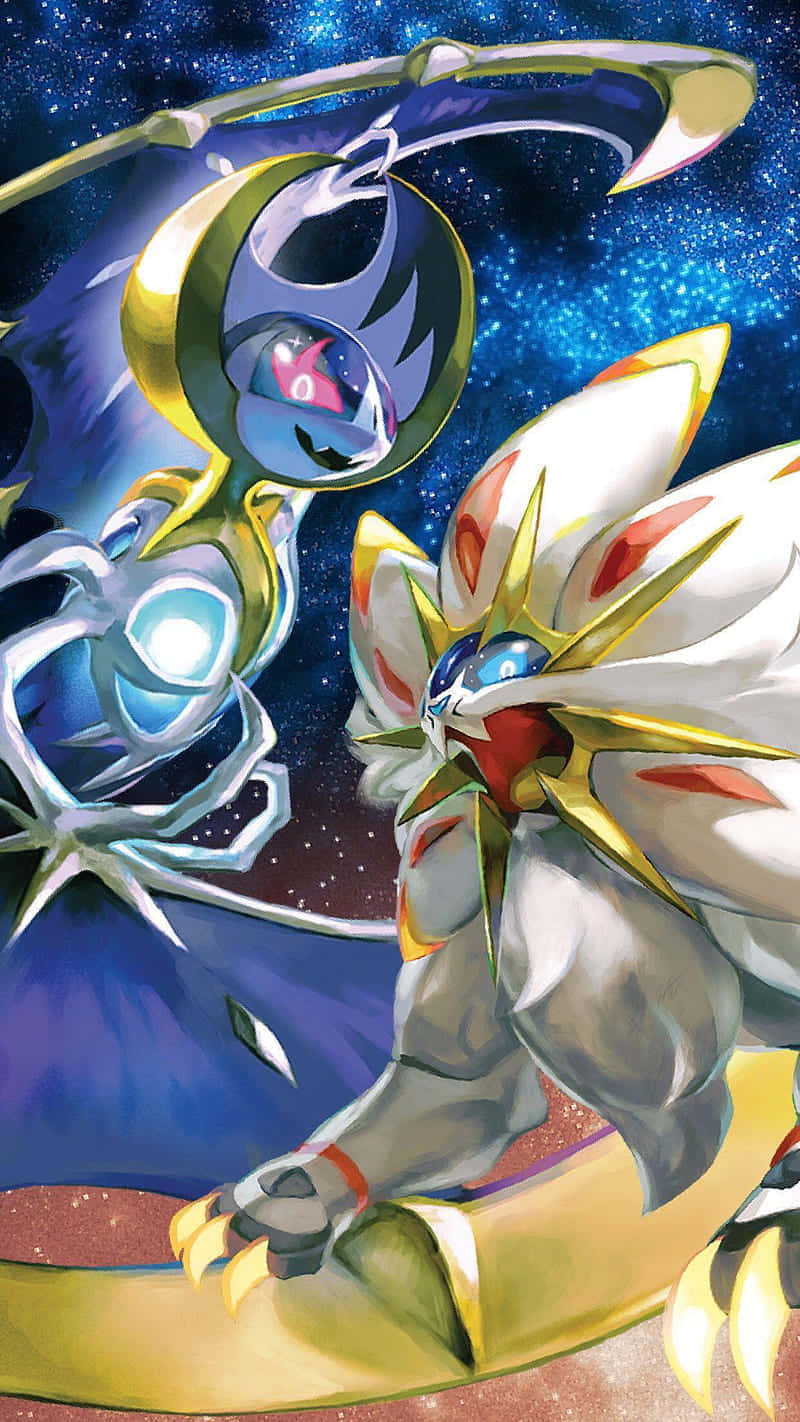 Lunala And Solgaleo Artwork Wallpaper