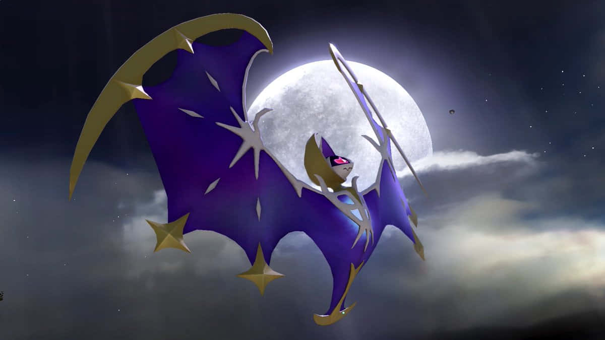 Lunala Flapping Its Wings Wallpaper