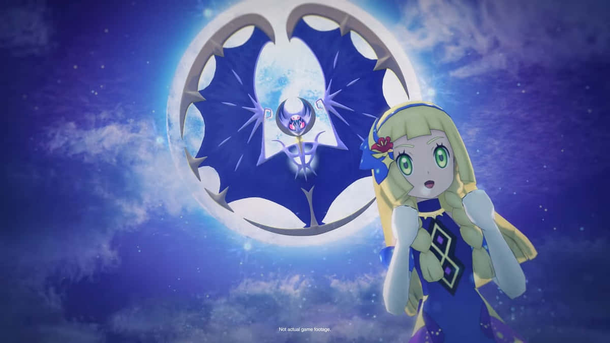 Lunala With Lillie Night Sky Wallpaper