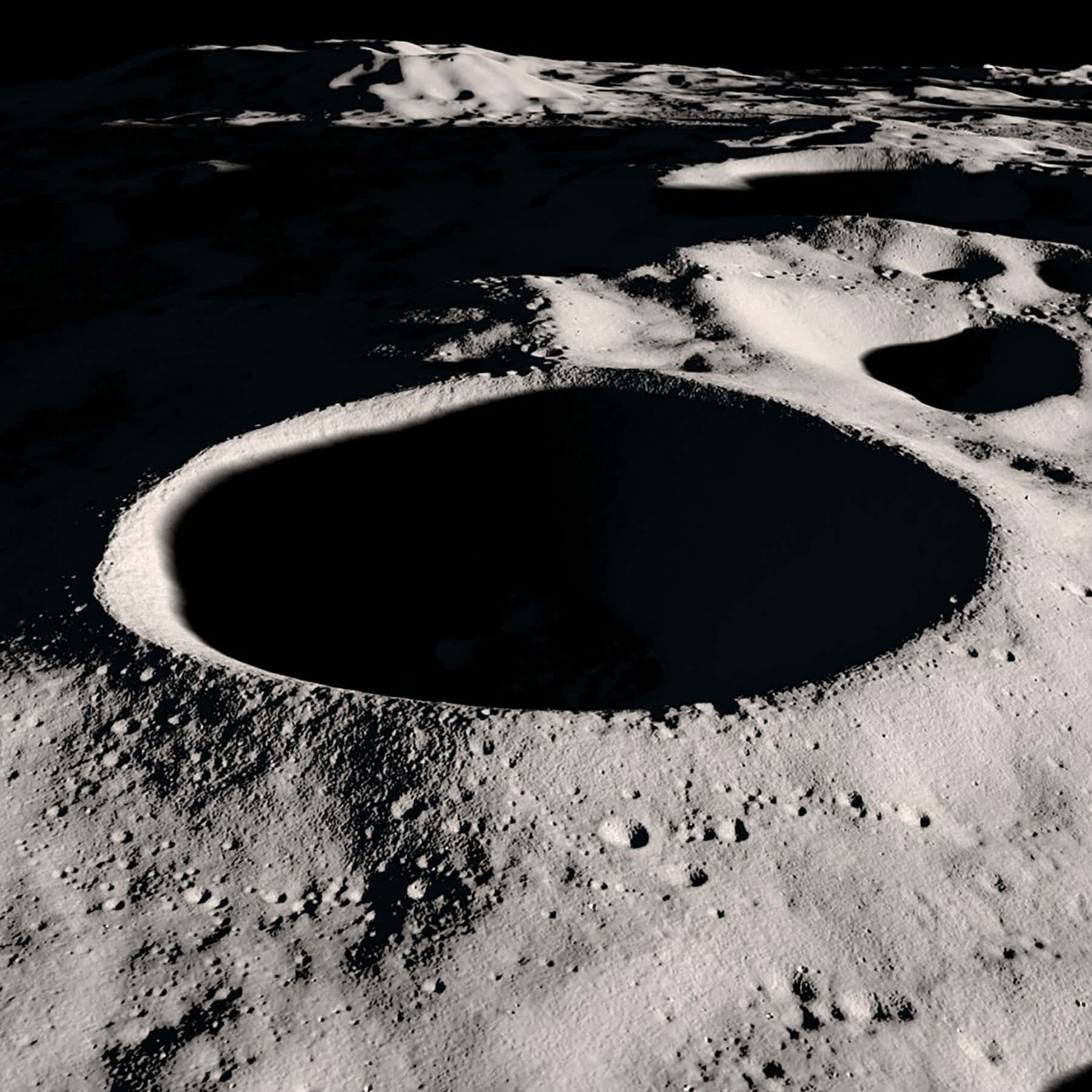 Lunar_ Crater_ Closeup Wallpaper