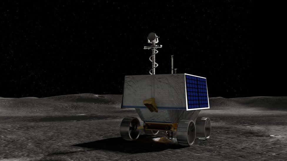 Lunar Rover Exploring The Moon's Surface Wallpaper