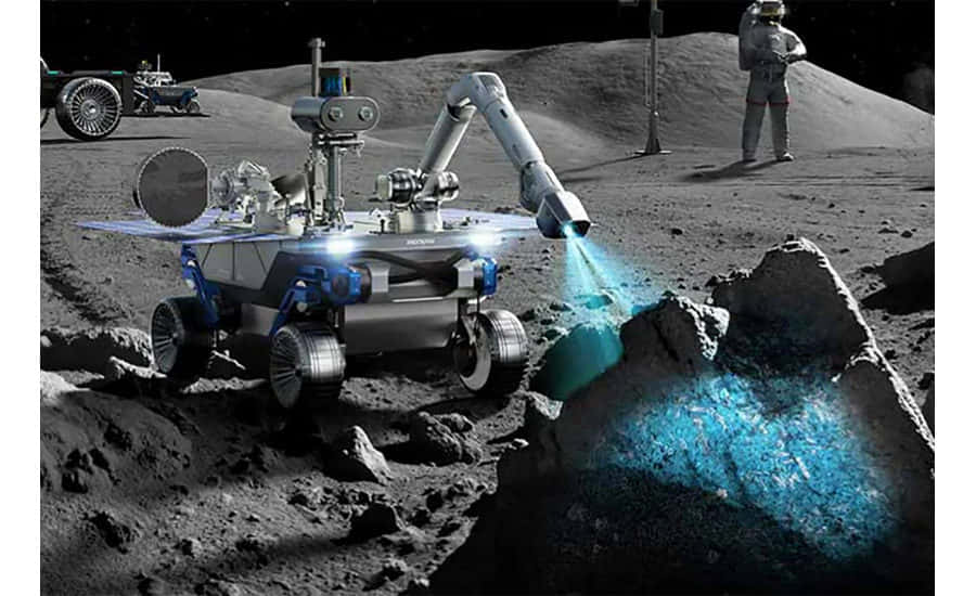 Lunar Rover On The Moon's Surface Wallpaper