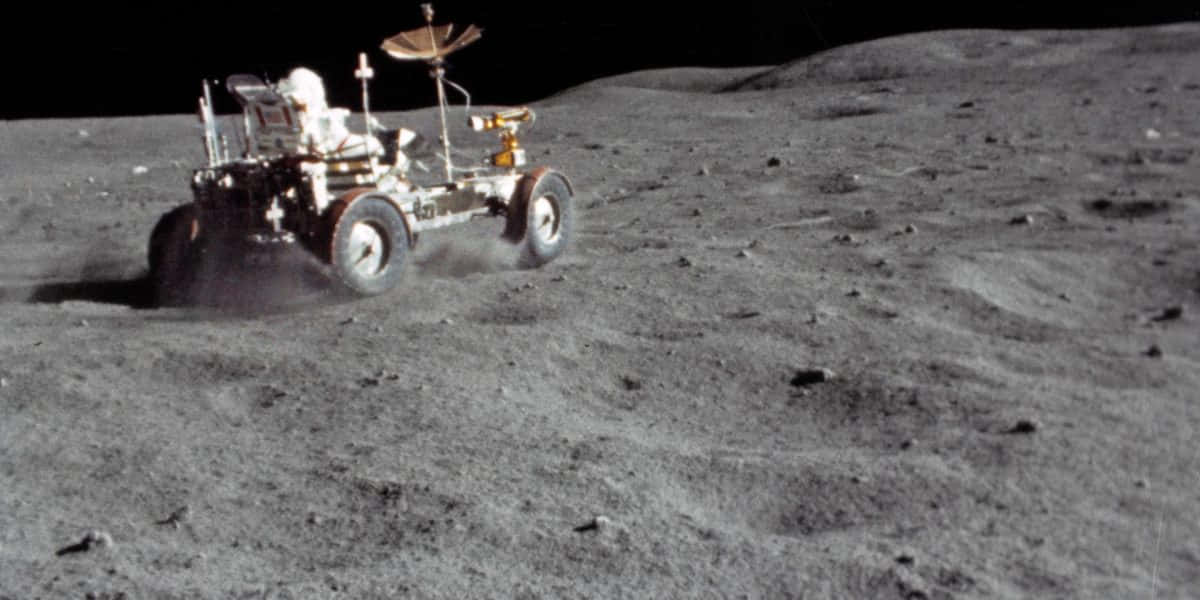 Lunar Rover On The Moon's Surface Wallpaper