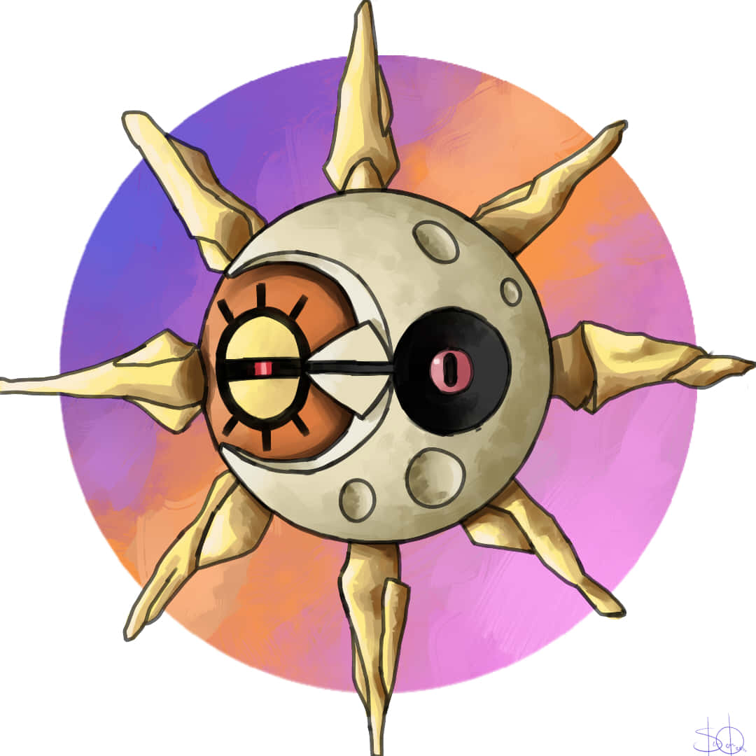 Lunatone And Solrock Eclipse Art Wallpaper