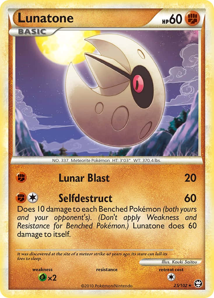 Lunatone Lunar Blast Pokemon Trading Card Wallpaper