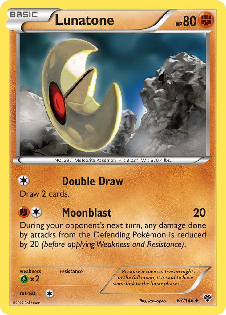 Lunatone Moonblast Pokemon Trading Card Wallpaper