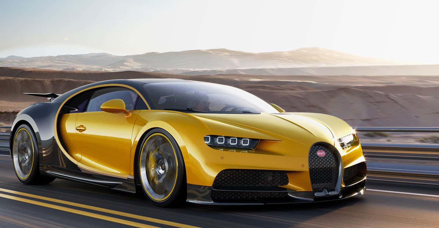 Luxurious Bugatti Chiron On The Road Wallpaper