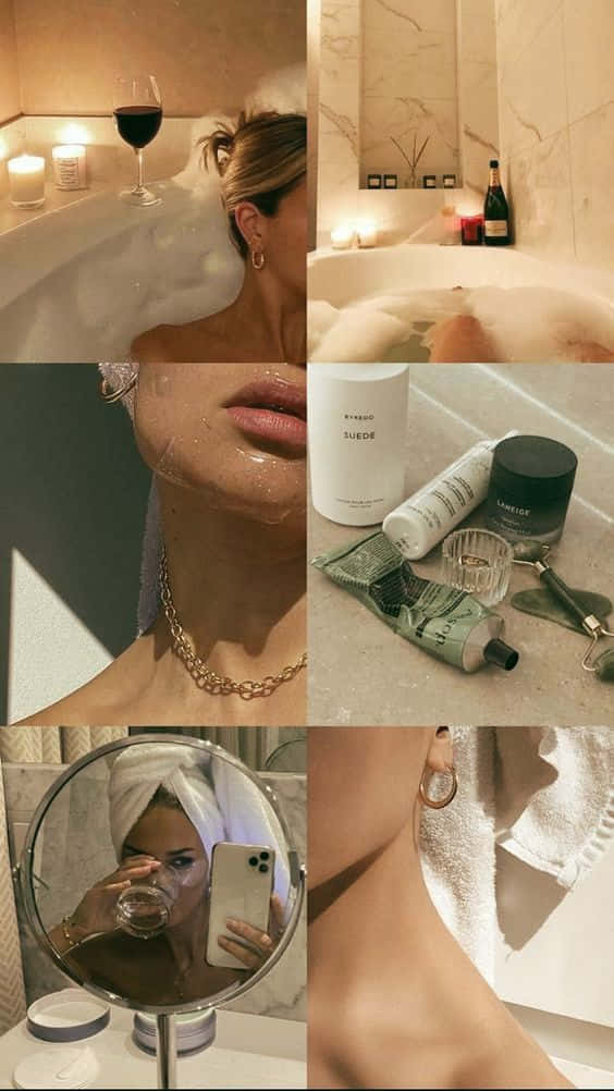 Luxurious Self Care Collage Wallpaper