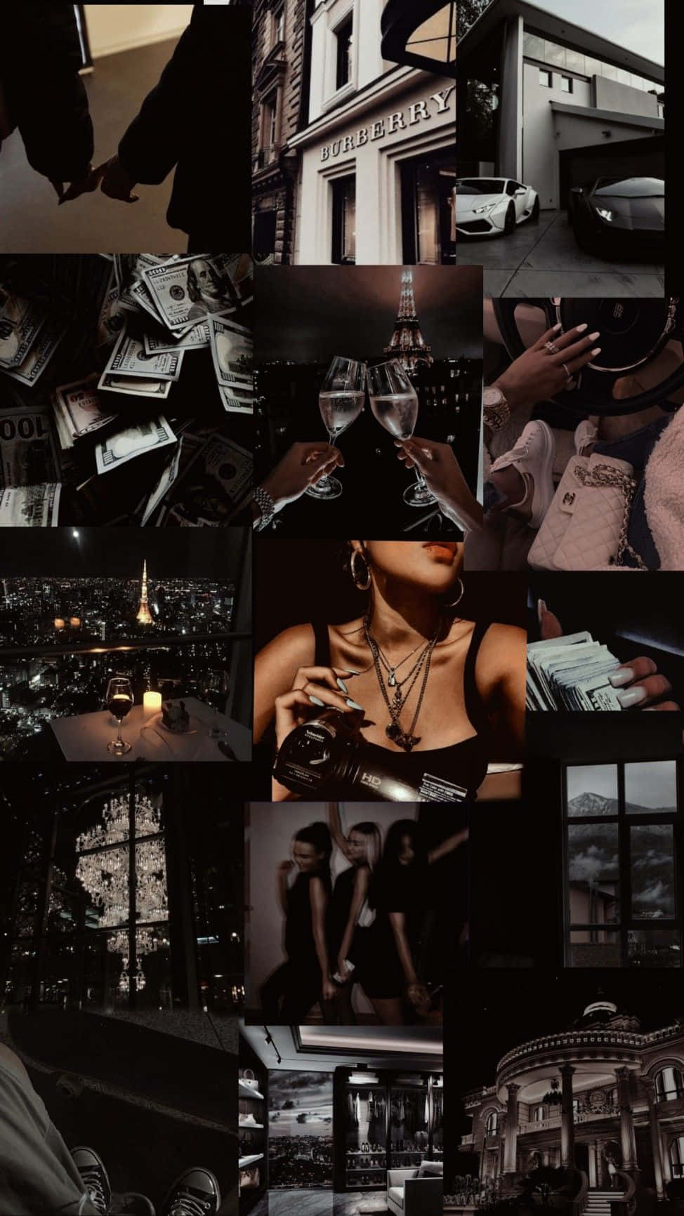 Luxury Lifestyle Collage_ Dark Aesthetic.jpg Wallpaper