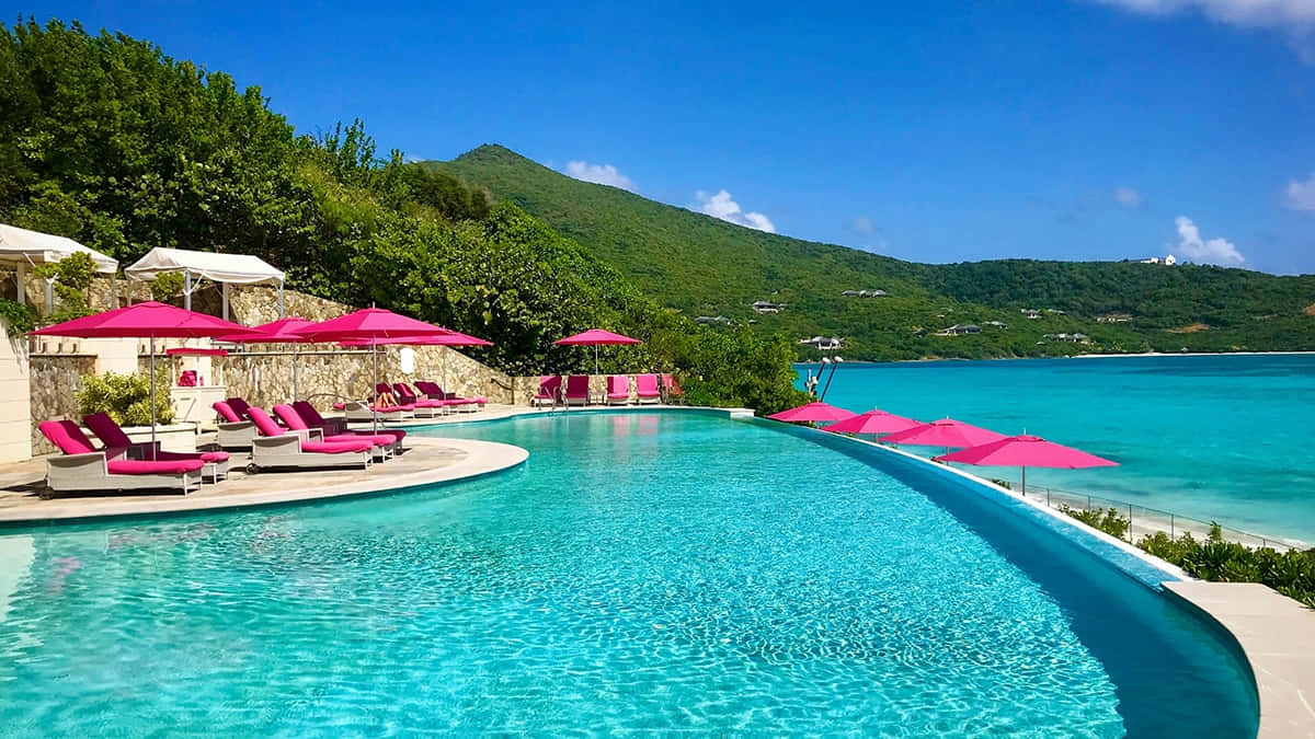 Luxury Resort Poolside St Vincent Grenadines Wallpaper