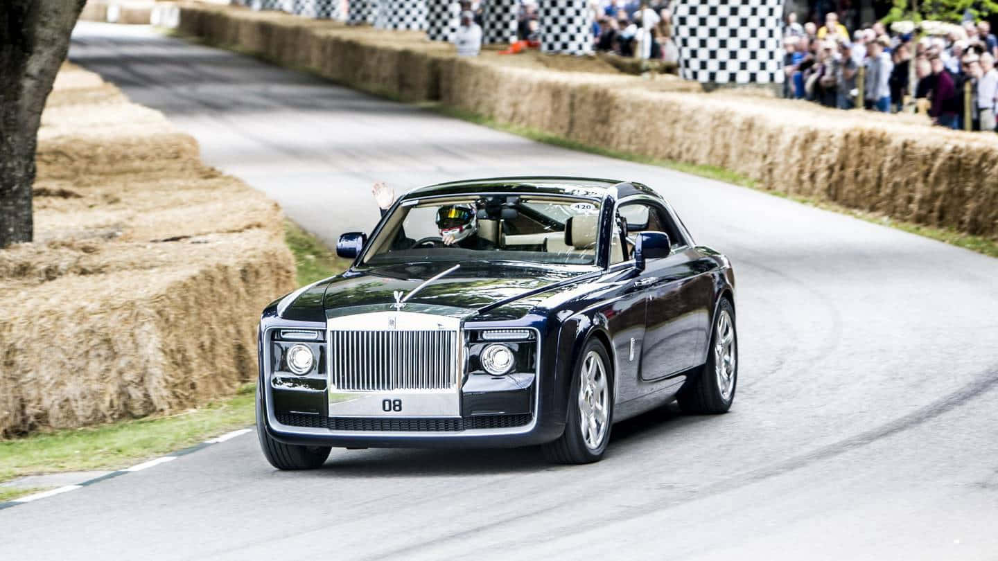 Luxury Unleashed - Closeup Shot Of A Rolls Royce Sweptail Wallpaper