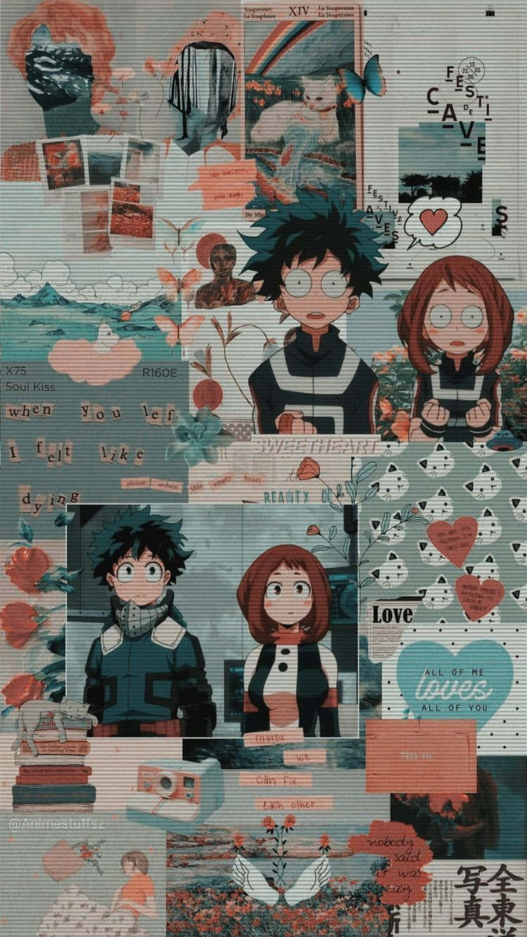 M H A Aesthetic Collage Izuku Ochako Wallpaper