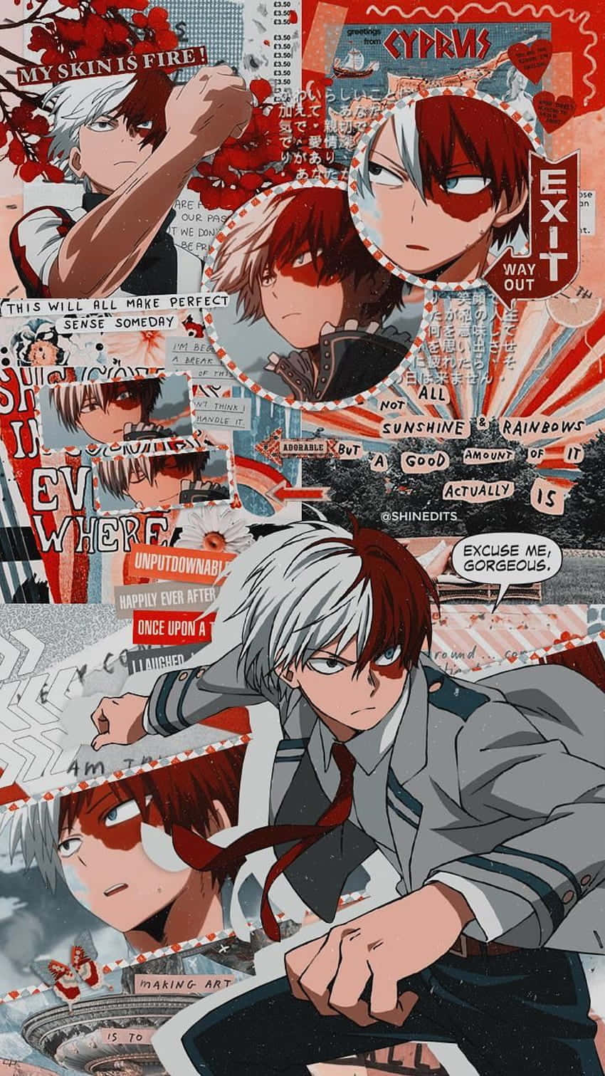 M H A_ Todoroki_ Shouto_ Aesthetic_ Collage.jpg Wallpaper