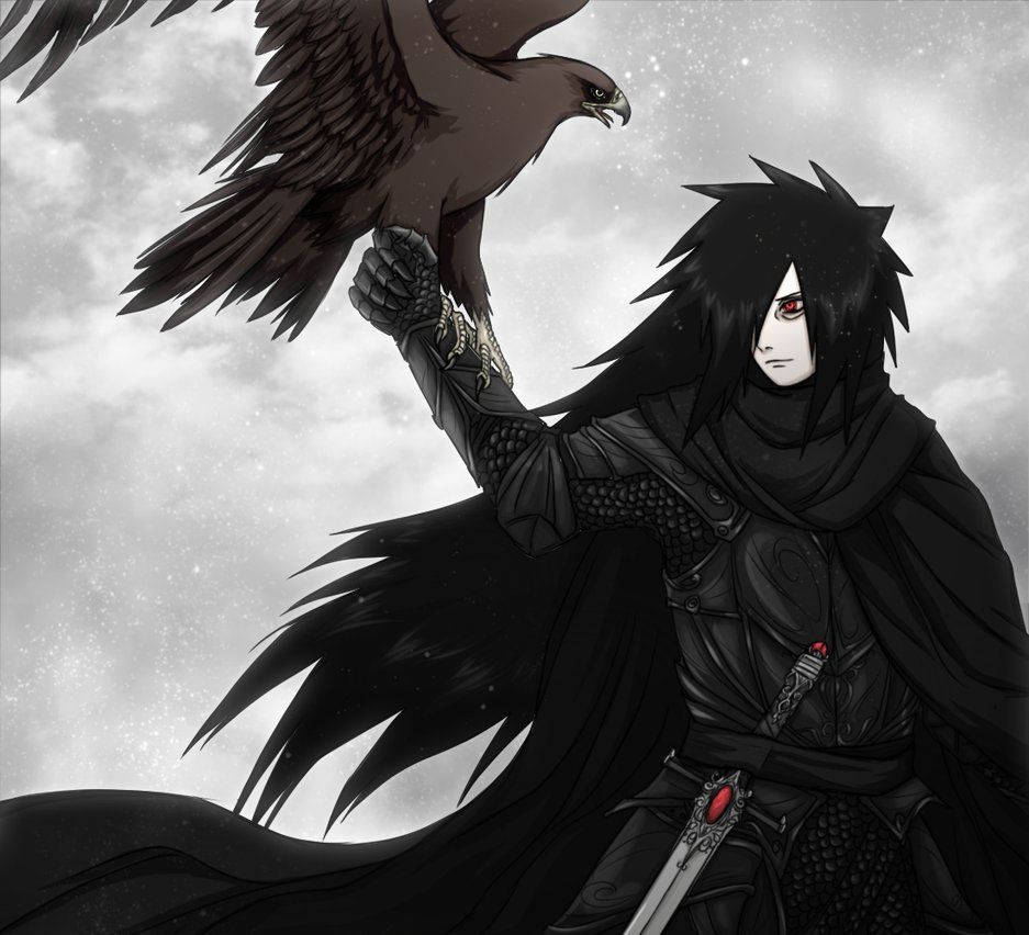 Madara Uchiha With A Hawk Wallpaper