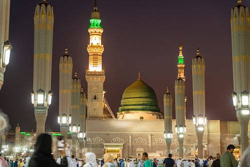 Madina's Prophet Mosque Dark Skies Wallpaper