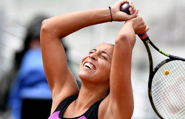 Madison Keys In Action On The Tennis Court Wallpaper