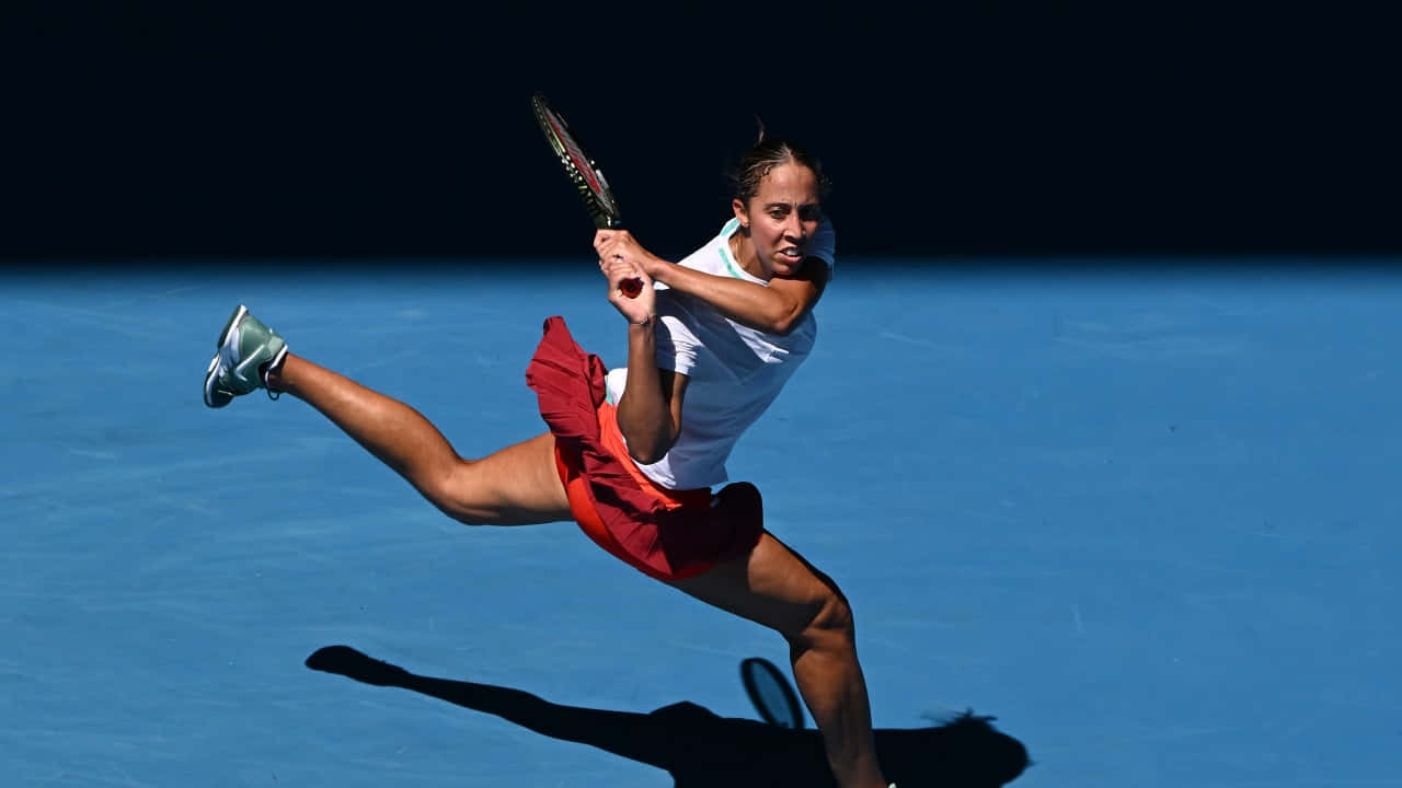 Madison Keys Taking A Leap Wallpaper