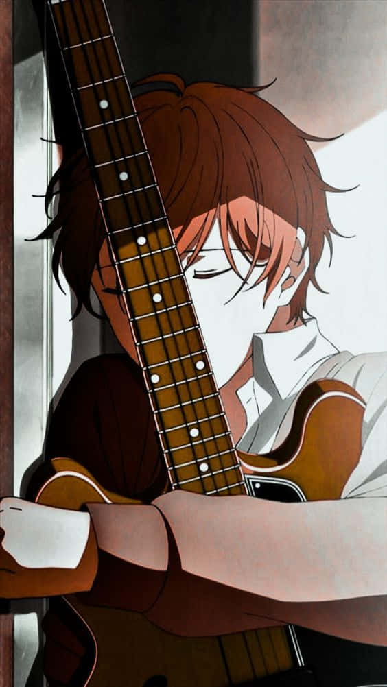 Mafuyu Sato Guitar Embrace Wallpaper