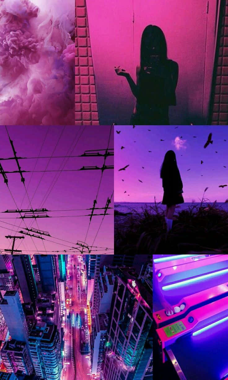 Magenta_ Collage_ Aesthetic.jpg Wallpaper