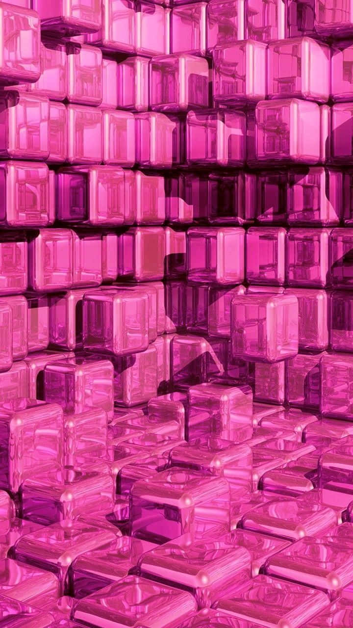 Magenta_ Cubes_ Abstract_ Art Wallpaper