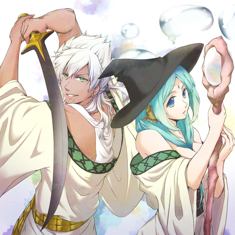 Magi_ Anime_ Characters_ Yamraiha_and_ Sharrkan Wallpaper