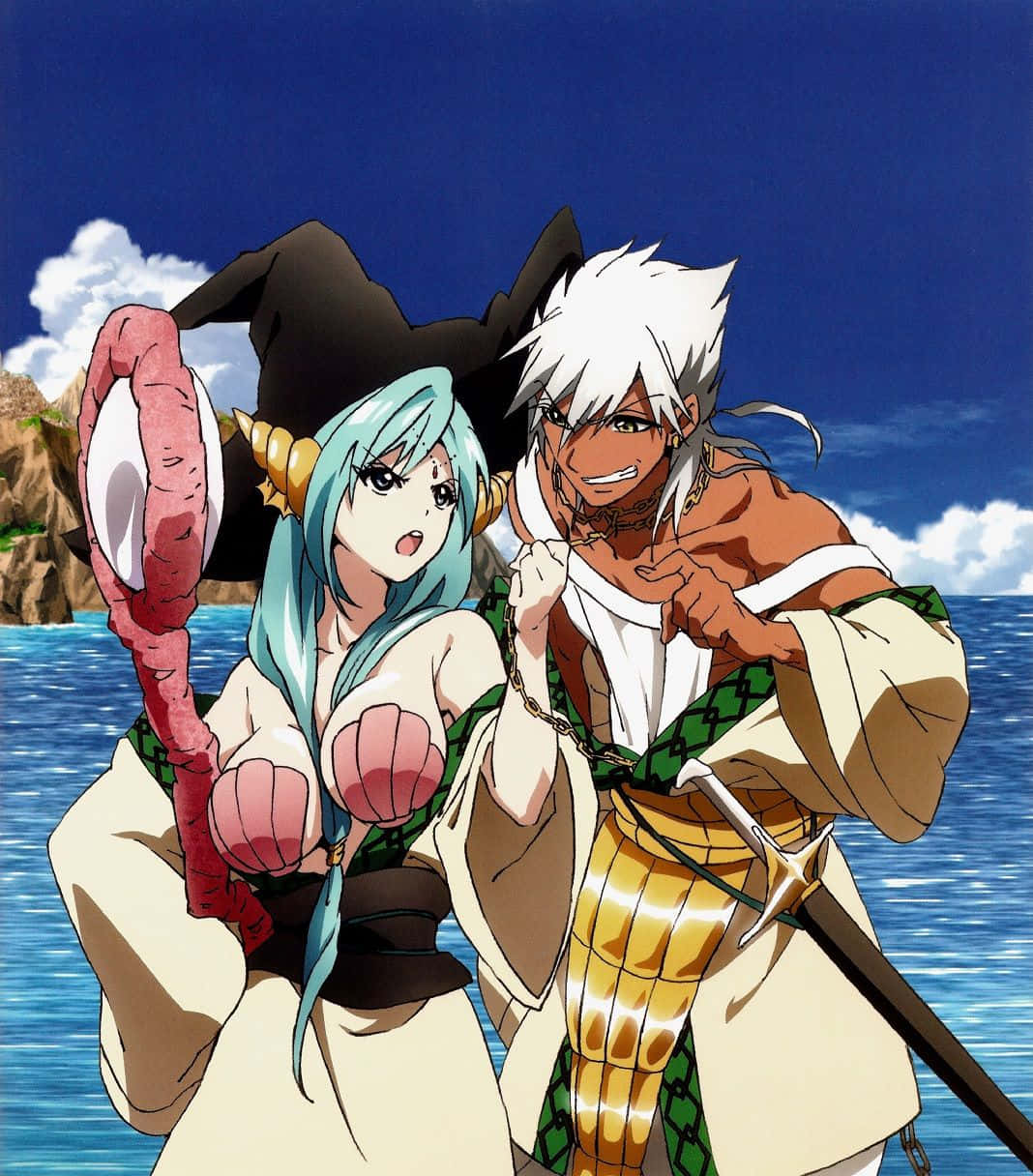 Magi_ Yamraiha_and_ Sharrkan_ Beachside_ Adventure Wallpaper