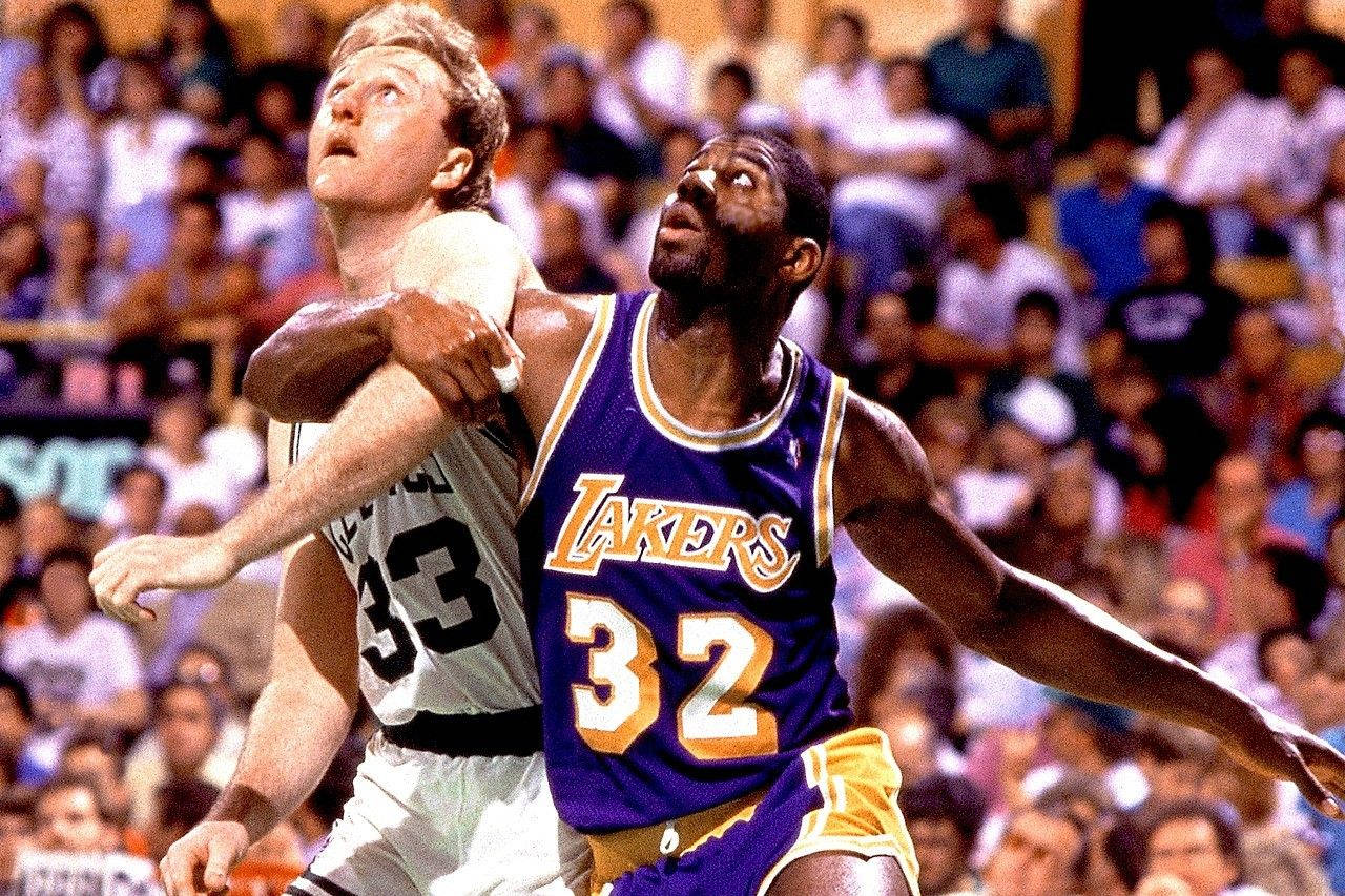 Magic Johnson Larry Bird Old Game Wallpaper