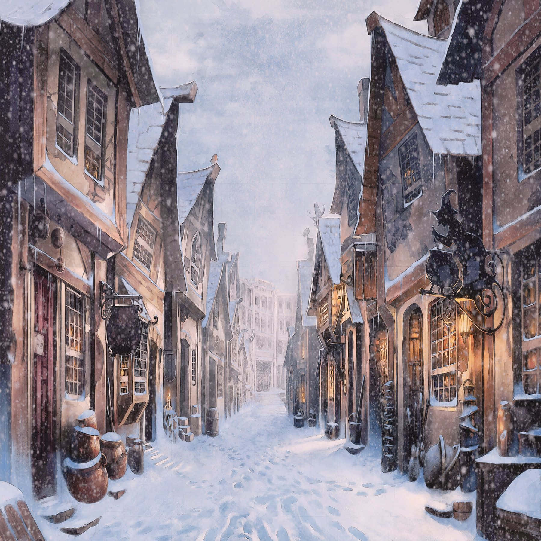 Magical Diagon Alley In The Evening Wallpaper