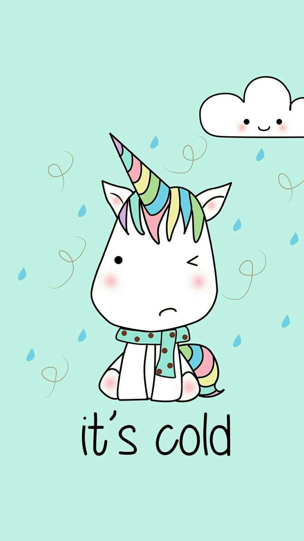 Magical Kawaii Unicorn In Dreamy Pastel Colors Wallpaper