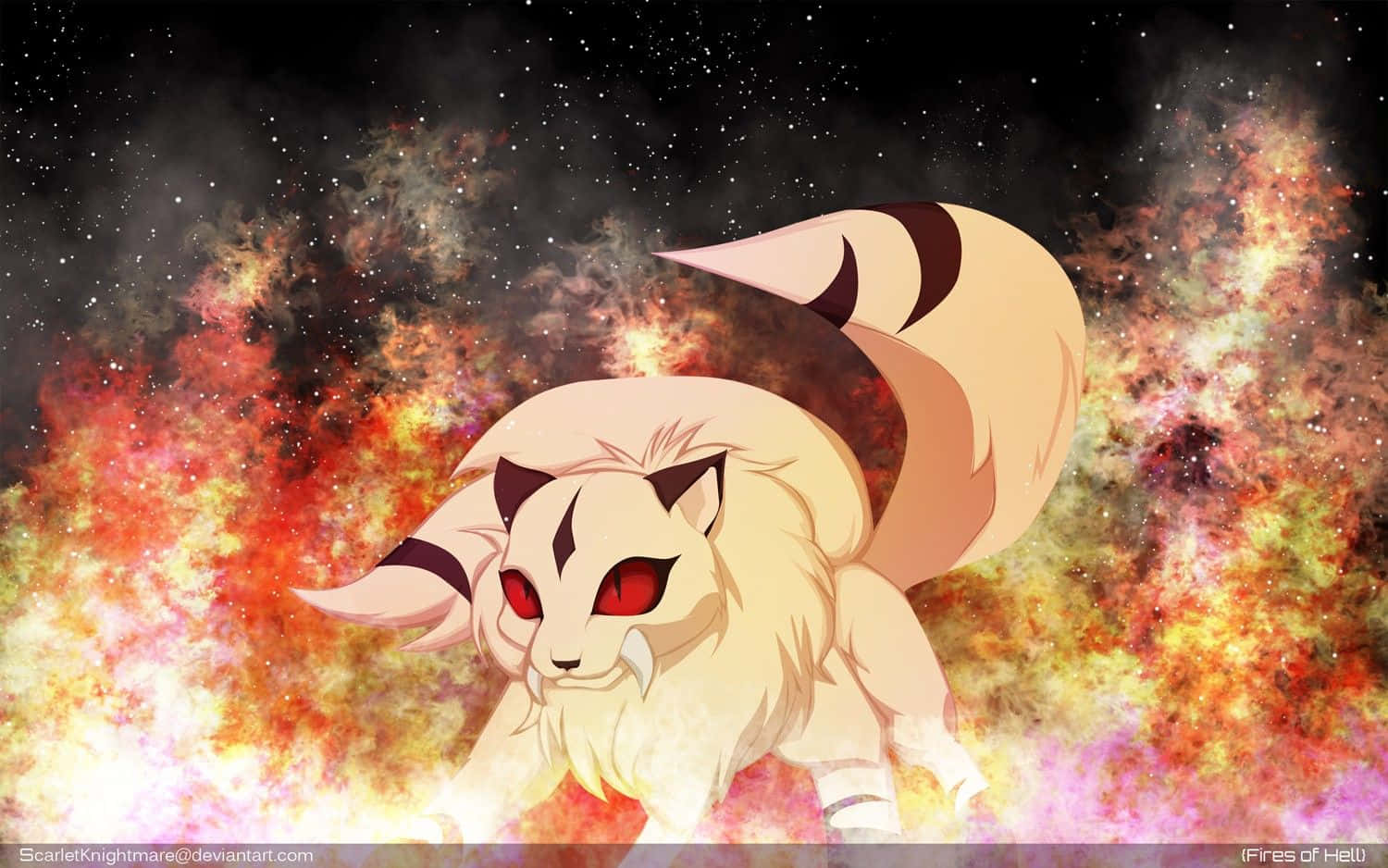 Magical Kirara Soaring Through The Night Sky Wallpaper