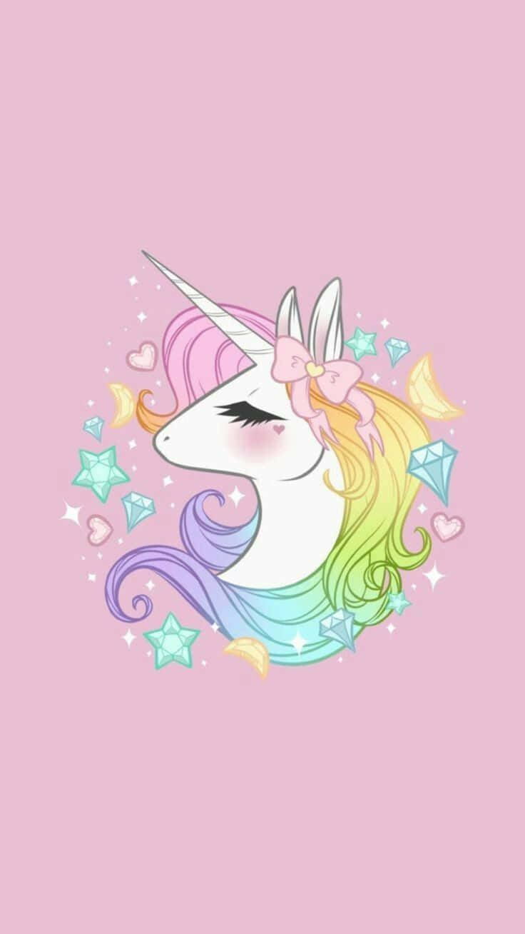 Magical Pastel Coloured Unicorn Wallpaper