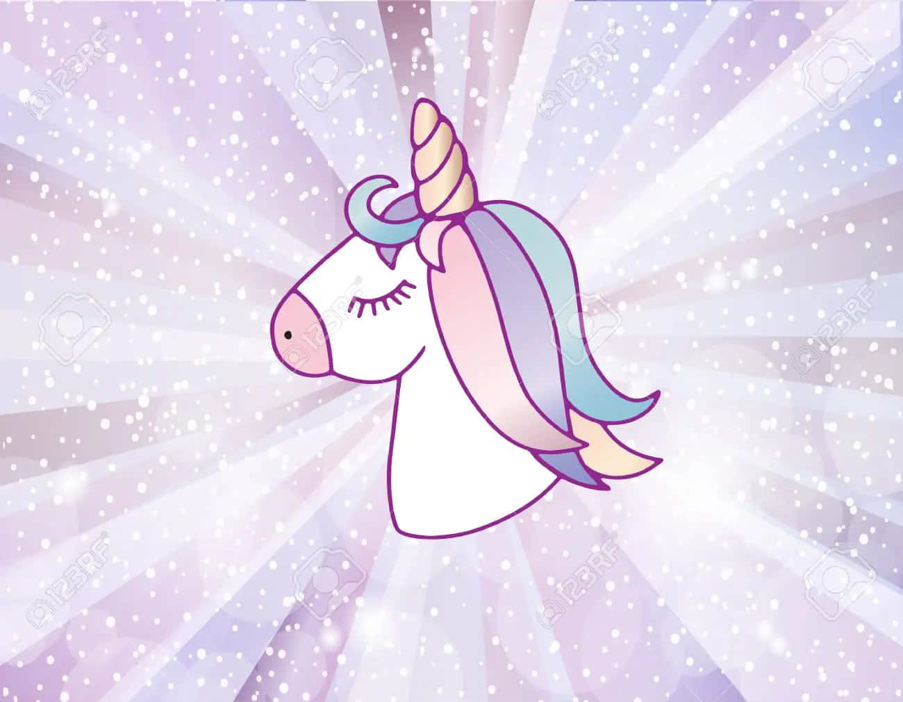 Magical Pastel Unicorn In A Mysterious Land Wallpaper